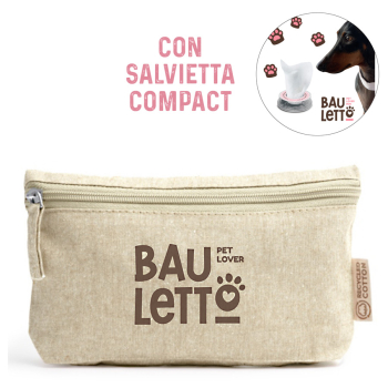 eco-friendly cotton clutch bag with hotel animal reception kit