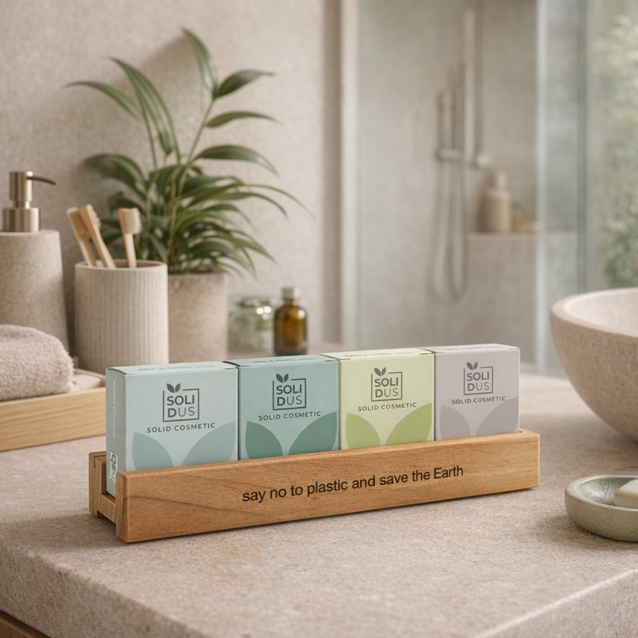 Solid cosmetics for hotels